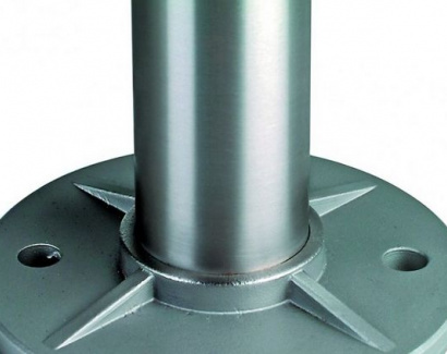 Poteau inox embase soudée